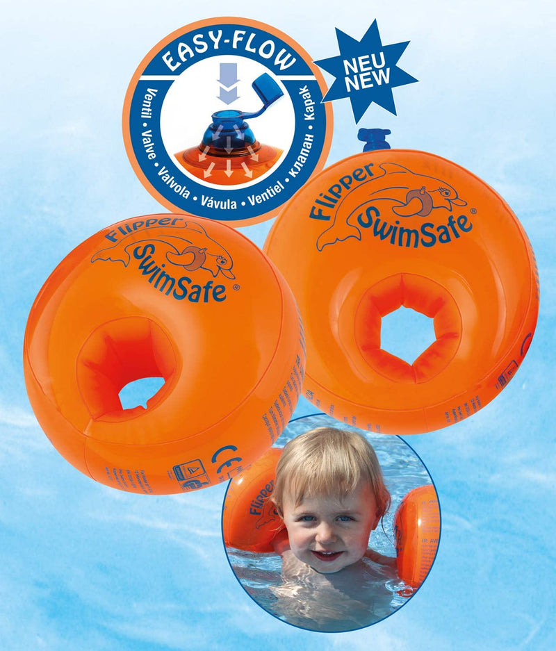 Flipper SwimSafe Water Wings, Arm Floaties for Kids. Inflatable Training Arm Bands for Pools