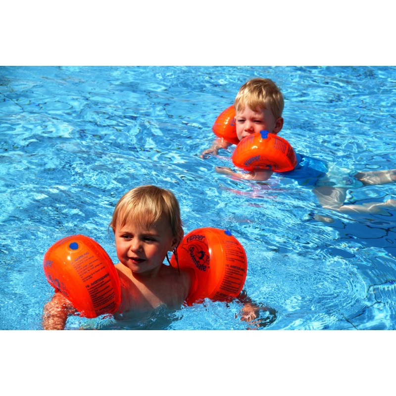 Flipper SwimSafe Water Wings, Arm Floaties for Kids. Inflatable Training Arm Bands for Pools